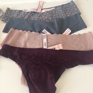 NWT set of 4 pairs Victoria Secret Thongs - Size L